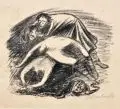 Ernst Barlach, Legende 2 (Der Totenhügel), 1924, Lithografie auf hauchdünnem Japan