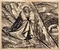 Ernst Barlach, Moses auf dem Sinai, 1928, Holzschnitt auf gelblichem Velin
