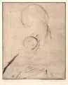 Alfred Glatter, Madonna, 1920, Kaltnadelradierung mit Plattenton in Braun auf chamoisfarbenem, kräftigen Büttenkarton