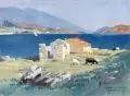 Eduard Freiherr von Handel-Mazzetti, Insel Arbe – Canal di Barbato, 1921, Aquarell