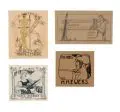 Paul Horst-Schulze, 26 Jugendstil-Exlibris. 1. Viertel 20. Jh, Verschiedene Drucktechniken, darunter Lithografien, Holzstich / -schnitt u.a