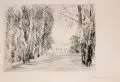 Max Liebermann, Haus am Wannsee, 1926, Kaltnadelradierung mit leichtem Plattenton auf leichtem Kupferdruckkarton