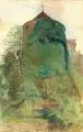 Karl Sinkwitz, Alter Festungsturm, 1920, Farbige Pastellkreidezeichnung