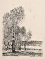 Lesser Ury, Birken am märkischen See, 1919, Lithografie auf Japan