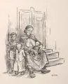 Heinrich Zille, Hunger, 1924, Lithografie auf leicht gelblichem, genarbten Bütten