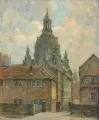 Ludwig Muhrmann, Dresden - Malerwinkel mit Blick auf die Frauenkirche. Ohne Jahr, Öl auf Leinwand