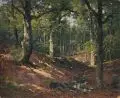 Oscar Leu, Im Waldgrund. 1. Viertel 20. Jh, Öl auf Malpappe