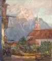 Rudolf Poeschmann, Mittenwald und Karwendel, Öl auf Leinwand