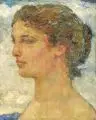 Hans Unger, Frauenkopf, Vor 1926, Öl auf Leinwand, auf fester Malpappe kaschiert