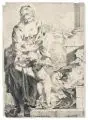 Sébastian Bourdon, L'enfant Jésus foulant aux pieds le péché, 1640-1650, Radierung auf Bütten