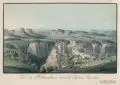 Vue de Hohenstein dans la Suisse Saxonne by Meser'sche Kunst- und Musikalienhandlung, Um 1830, Umrissradierung, altkoloriert, auf Bütten, sold Dec 2019