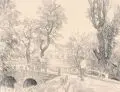 Richard Dreher, Vier sächsische Landschaftsdarstellungen (darunter Pillnitz ?). 1. H. 20. Jh