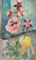 Gussy Hippold-Ahnert, Klatschmohn, Schwertlilie und Akelei. 1970er Jahre