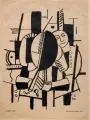 Fernand Léger, La femme au miroir, 1920, Lithografie auf bräunlichem Papier