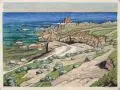 Paul Leschhorn, Am Mittelmeer, Um 1910, Farbholzschnitt auf Japan
