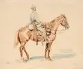 Robert Sterl, Meldereiter in Juvincourt (Frankreich), 1915, Aquarell über Grafitzeichnung auf Papier