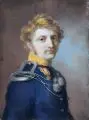 Carl Gottlob Schmeidler, Bildnis Hauptmann Gustav von Dresky (Besitzer von Mertschütz). 1. H. 19. Jh, Tempera auf Elfenbein