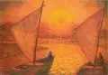 Richard Dreher, Segelboote in der Abendsonne