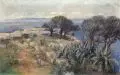 Georg Hermann Gelbke, (zugeschr.), Küstenlandschaft mit Burganlage in Ragusa, Dalmatien (?)