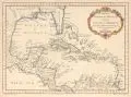 Jacques Nicolas Bellin, Carte du Golphe du Mexique et des isles de l'Amerique, 1754, Kupferstich, koloriert, auf Bütten