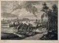 Schelte Adamsz. Bolswert, Landschaft mit abziehendem Gewitter, Kupferstich auf Bütten, mit Wasserzeichen (Wappen) nach einem Gemälde von Peter Paul Rubens