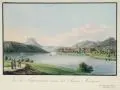 Carl Heinrich Beichling, Vue de Schandau dans la Suisse Saxonne, Um 1830, Umrissradierung, altkoloriert, auf Bütten
