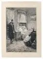 Josef Ferdinand Hetteš, (zugeschr.), Am Krankenbett. 19. Jh, Pinselzeichnung in Tusche, weiß gehöht, auf Karton