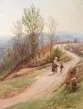 Viktor Paul Mohn, Victor Paul Mohn, Italienische Frühlingslandschaft, 1894, Aquarell über Blei auf leichtem Karton