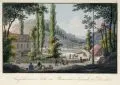 Aussicht von der Villa im Plauenschen Grunde bei Dresden by Johann Carl August Richter, Um 1830, Umrissradierung, altkoloriert, auf Bütten, sold Sep 2019