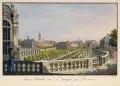 Innere Ansicht von den Zwinger zu Dresden by Johann Carl August Richter, Um 1830, Umrissradierung, altkoloriert, auf Bütten, sold Sep 2019