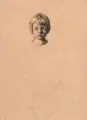 Richard Dreher, Marianne oder Cornelia Dreher. Anfang 20. Jh, Bleistiftzeichnung auf ockerfarbenem Papier