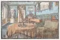 Margarethe Geibel, Junozimmer im Goethehaus, Farbholzschnitt auf Velin
