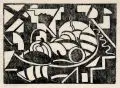 Jacoba van Heemskerck, Stillleben, 1916, Holzschnitt auf hauchdünnem Japan