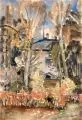 Erhard Hippold, Herbst im Garten der Villa Sorgenfrei, Radebeul. Wohl 1940er Jahre