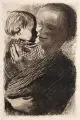 Käthe Kollwitz, Mutter mit Kind auf dem Arm II. Fassung