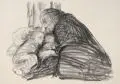 Städtisches Obdach by Käthe Kollwitz, 1926, Lithografie auf weißem Kunstdruckpapier, sold Sep 2019