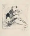 Theo Matejko, Boxer, 1928, Kreidelithografie auf Japan