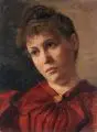 Julius Scholtz, Gottfried Julius Scholtz (Umkreis), Porträt einer jungen Frau. Spätes 19. Jh, Öl auf Leinwand, auf eine feste Pappe maroufliert