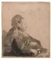Rembrandt Harmenszoon van Rijn, Rembrandts Mutter mit orientalischer Kopfbedeckung, 1631, Radierung auf Bütten
