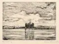 Artur Ahnert, Sieben Ansichten von Moritzburg und den Moritzburger Teichen, 1924, Kaltnadelradierungen auf festem Papier