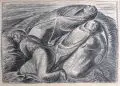 Ernst Barlach, Die Verlassenen, Um 1930/1934, Lithografie (Umdruck) auf leichtem, gelblichen Karton