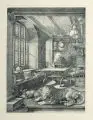 Albrecht Durer, Der heilige Hieronymus im Gehäus, Kupferstiche /Radierung auf Bütten