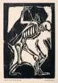 Christian Rohlfs, Tod mit dem Sarg, 1918, Holzschnitt