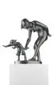 Otto Pilz, Nymphe einen Faun neckend, Um 1909, Bronze, gegossen, schwarzbraun patiniert