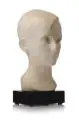 Ladislav Zívr, Knabenkopf nach rechts, 1955, Gips, hohl gearbeitet und gelblichweiß gefasst