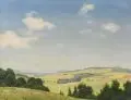Max Metzker, Sommerliche Landschaft im Hunsrück. Mitte 20. Jh, Öl auf Leinwand