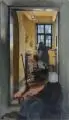 Heinrich Plühr, Interieur, Öl auf Leinwand