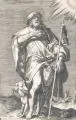 Johannes I Sadeler, Heiliger Rochus/ Heiliger Franziskus/ Steinigung des Hl. Stephanus. 3. Viertel 16. Jh, Kupferstiche auf Bütten nach Vorlagen von Johannes Spekart, Bartholomäus Spranger und Marten de Vos