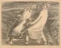 Ernst Barlach, Panischer Schrecken, Um 1928, Lithographie auf gelblichem altdeutschen Maschinenbütten