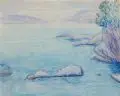 Richard Dreher, Italienische Küstenlandschaft (wohl bei Forte dei Marmi). Wohl um 1910, Aquarell auf Aquarellpapier